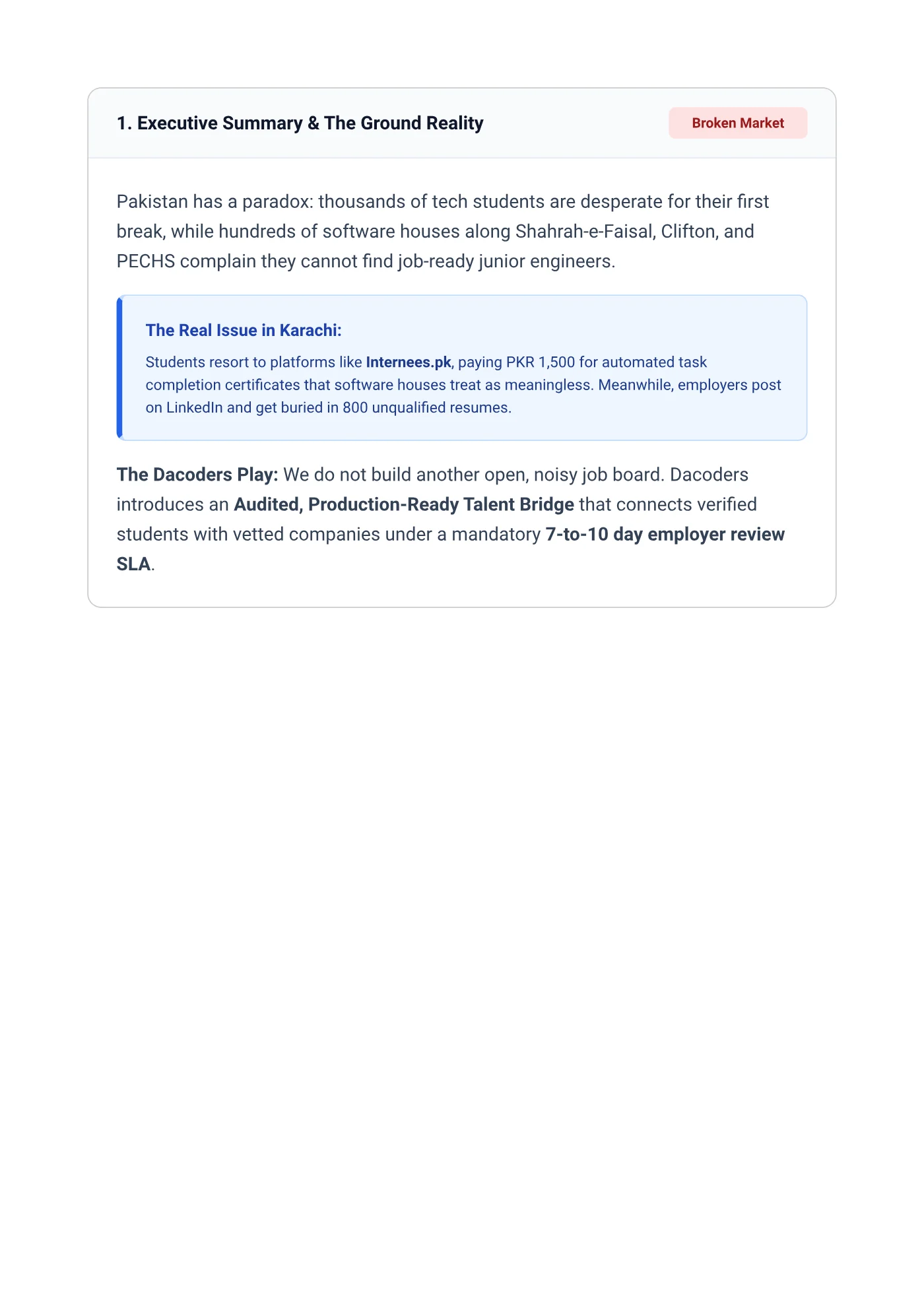 Side 2 af Dacoders Early-Career & Internship Ecosystem Audit