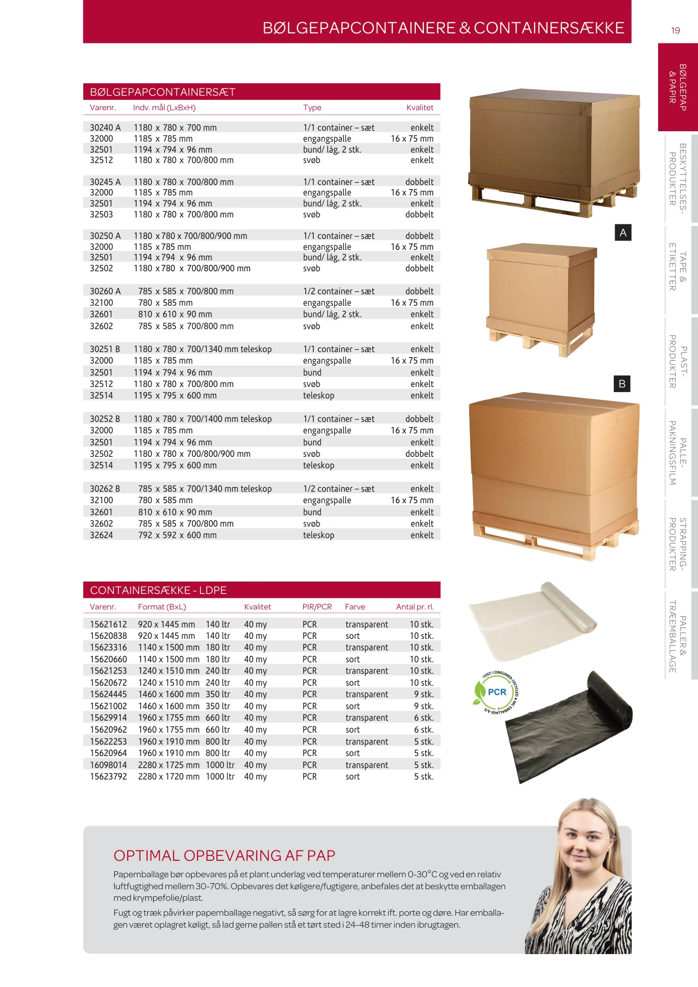 Side 19 af MC emballage A/S produktkatalog emballage & maskiner 2026
