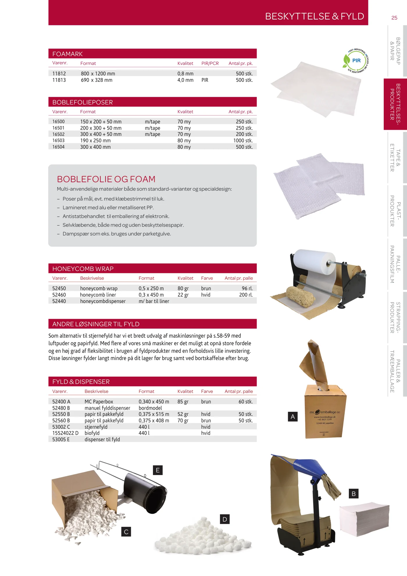 Side 25 af MC emballage A/S produktkatalog emballage & maskiner 2026