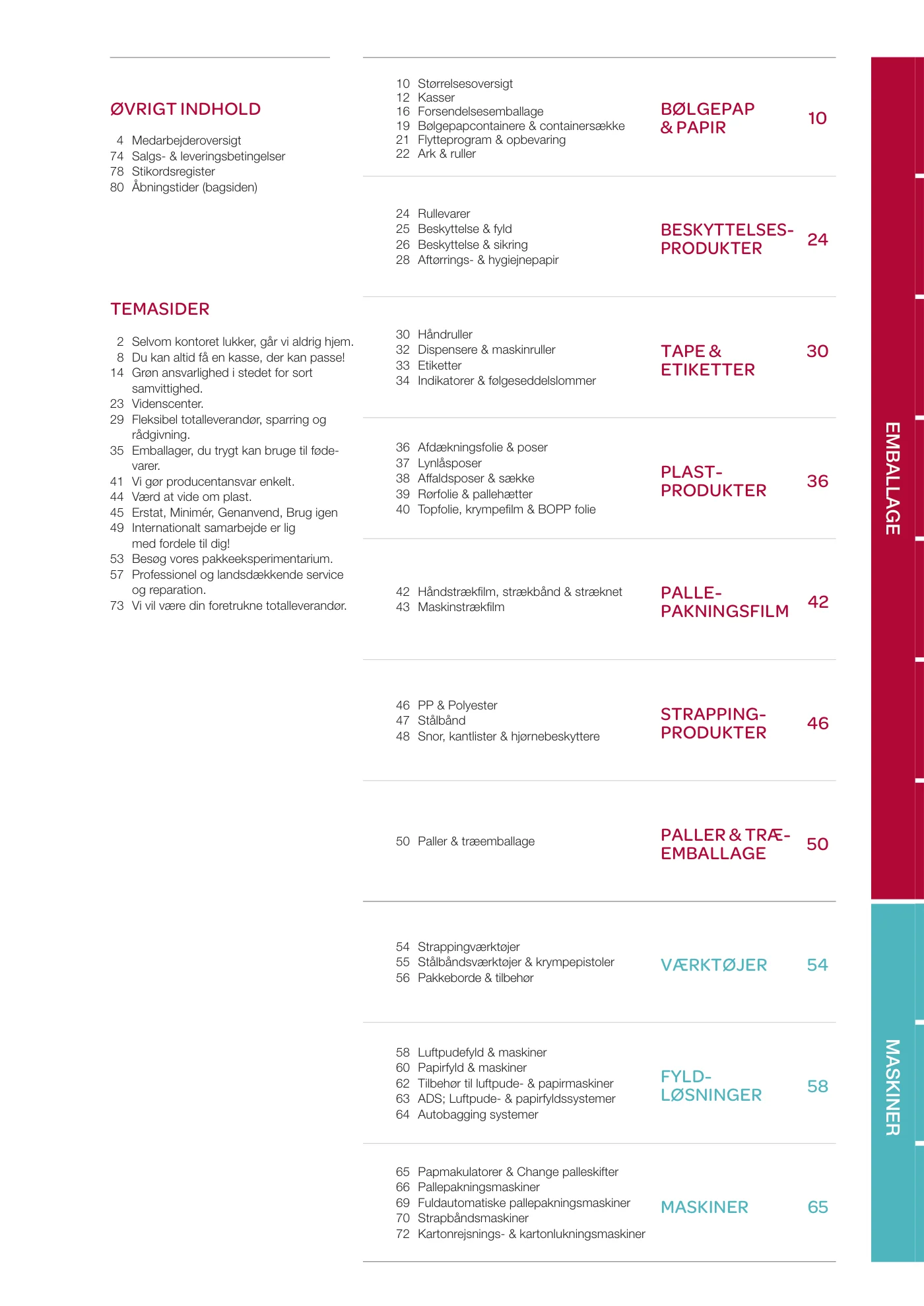 Side 3 af MC emballage A/S produktkatalog emballage & maskiner 2026