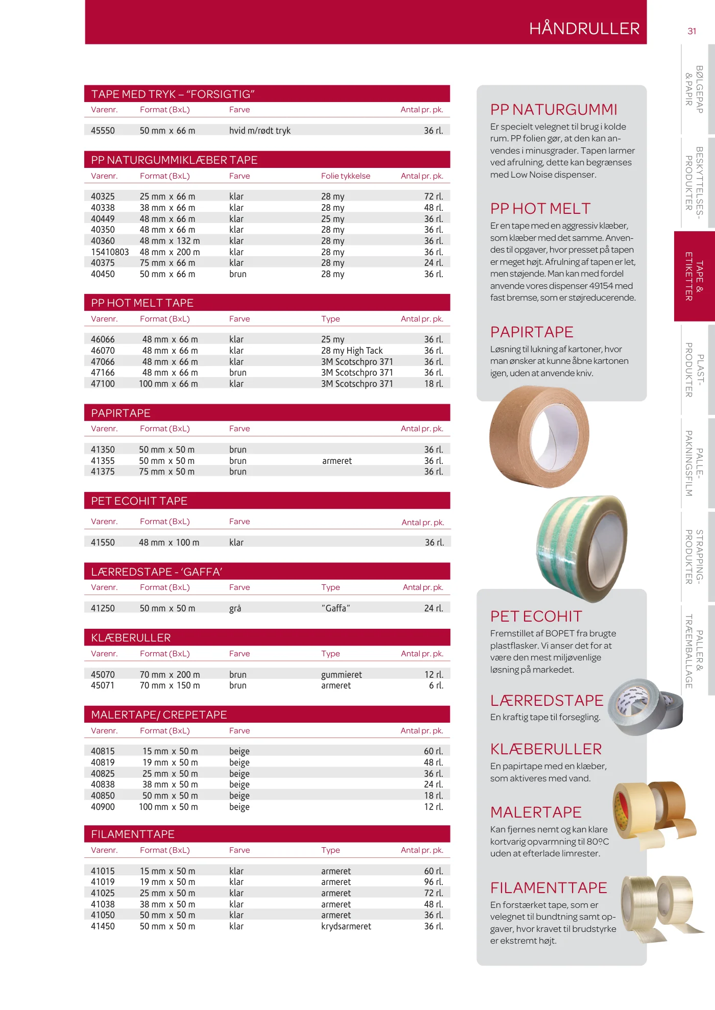 Side 31 af MC emballage A/S produktkatalog emballage & maskiner 2026