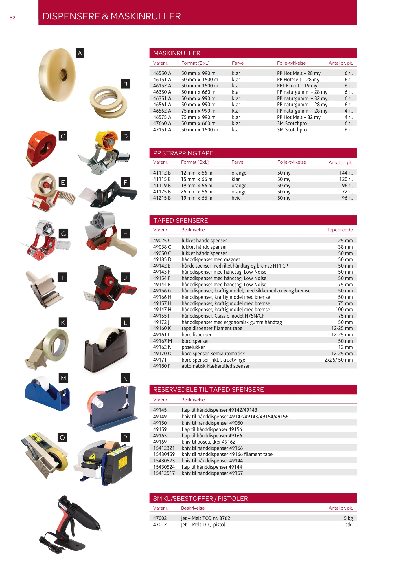 Side 32 af MC emballage A/S produktkatalog emballage & maskiner 2026