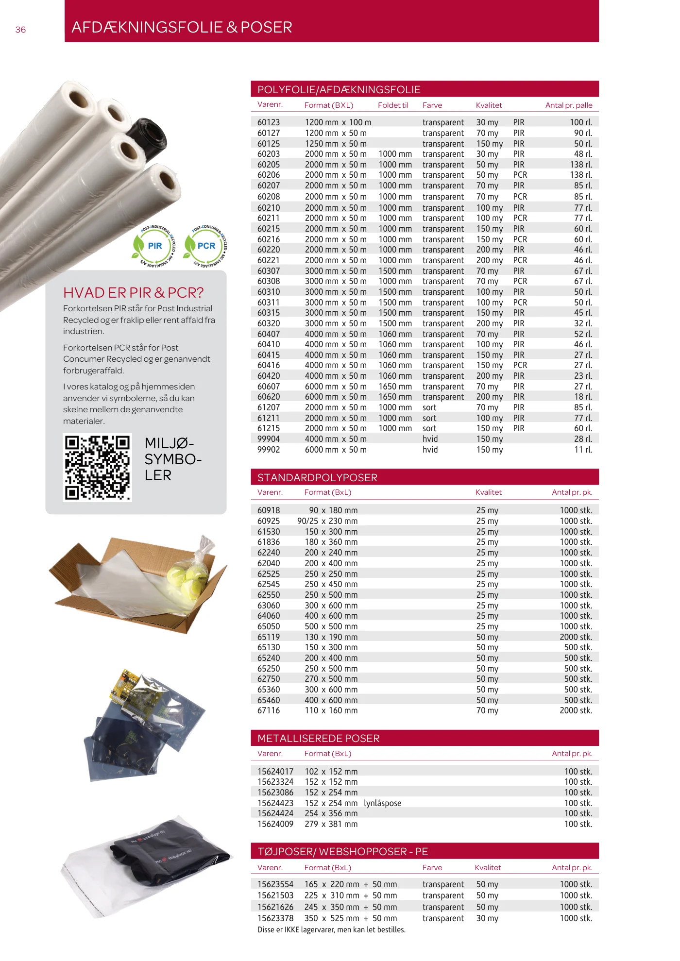 Side 36 af MC emballage A/S produktkatalog emballage & maskiner 2026