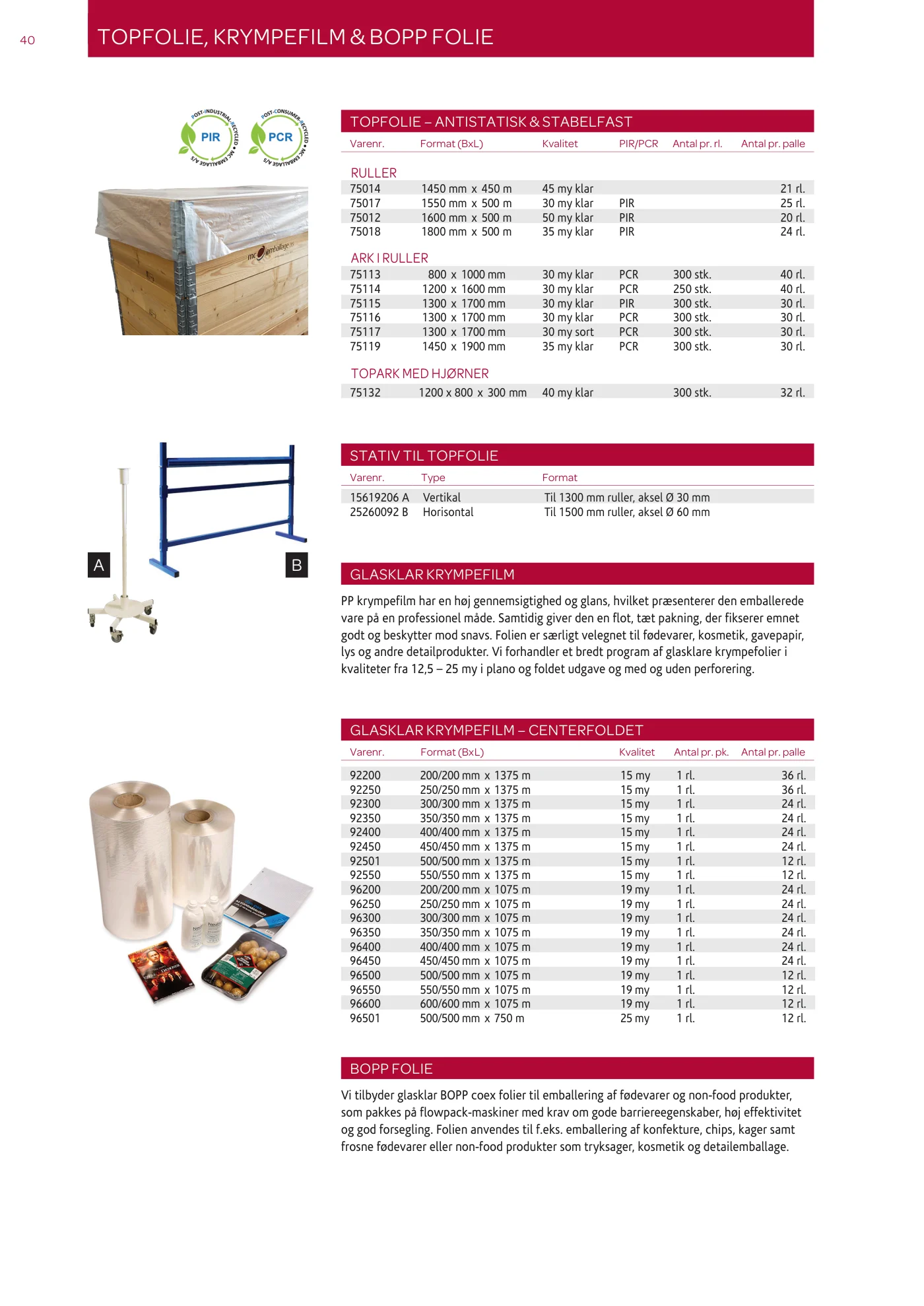 Side 40 af MC emballage A/S produktkatalog emballage & maskiner 2026