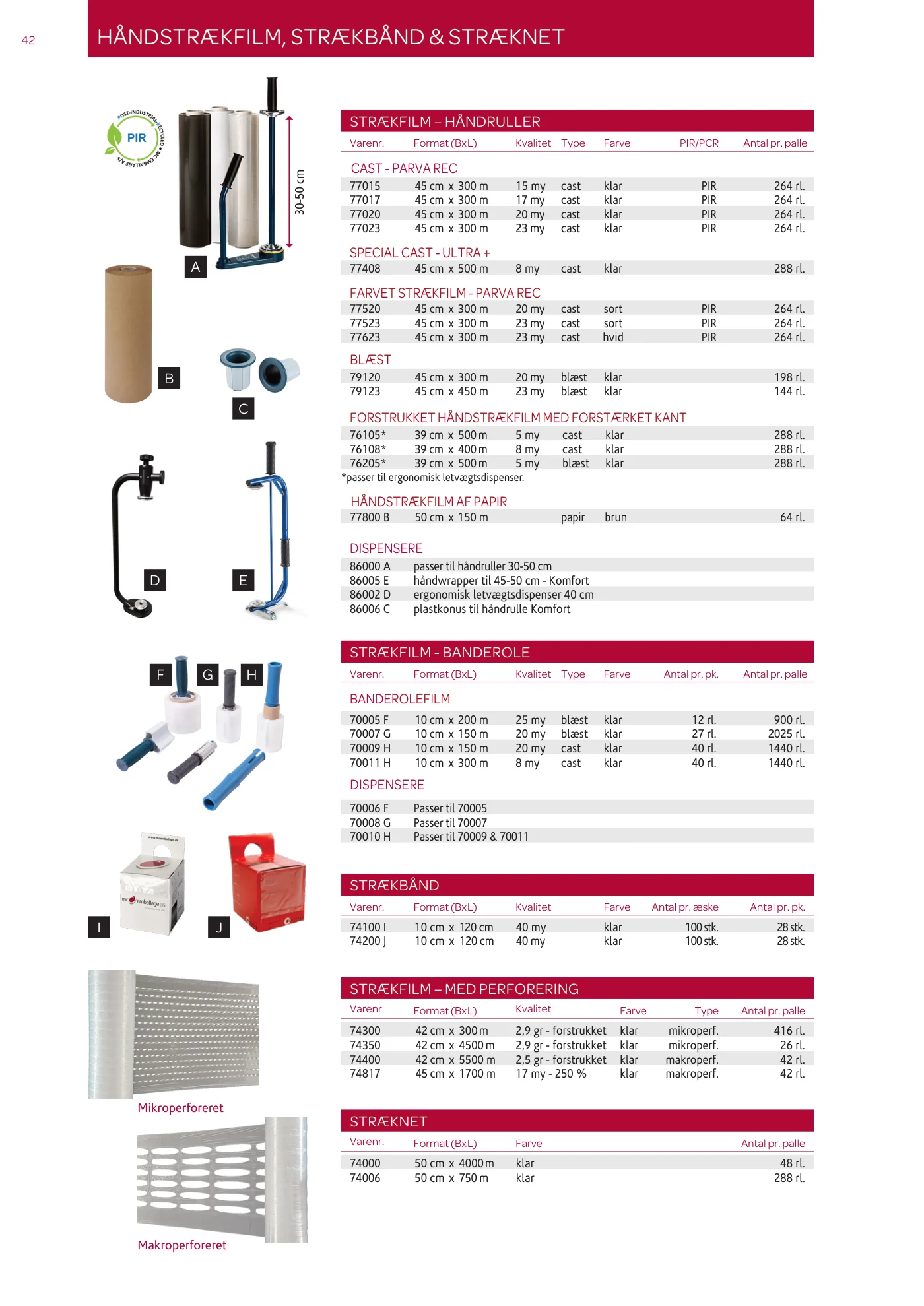 Side 42 af MC emballage A/S produktkatalog emballage & maskiner 2026