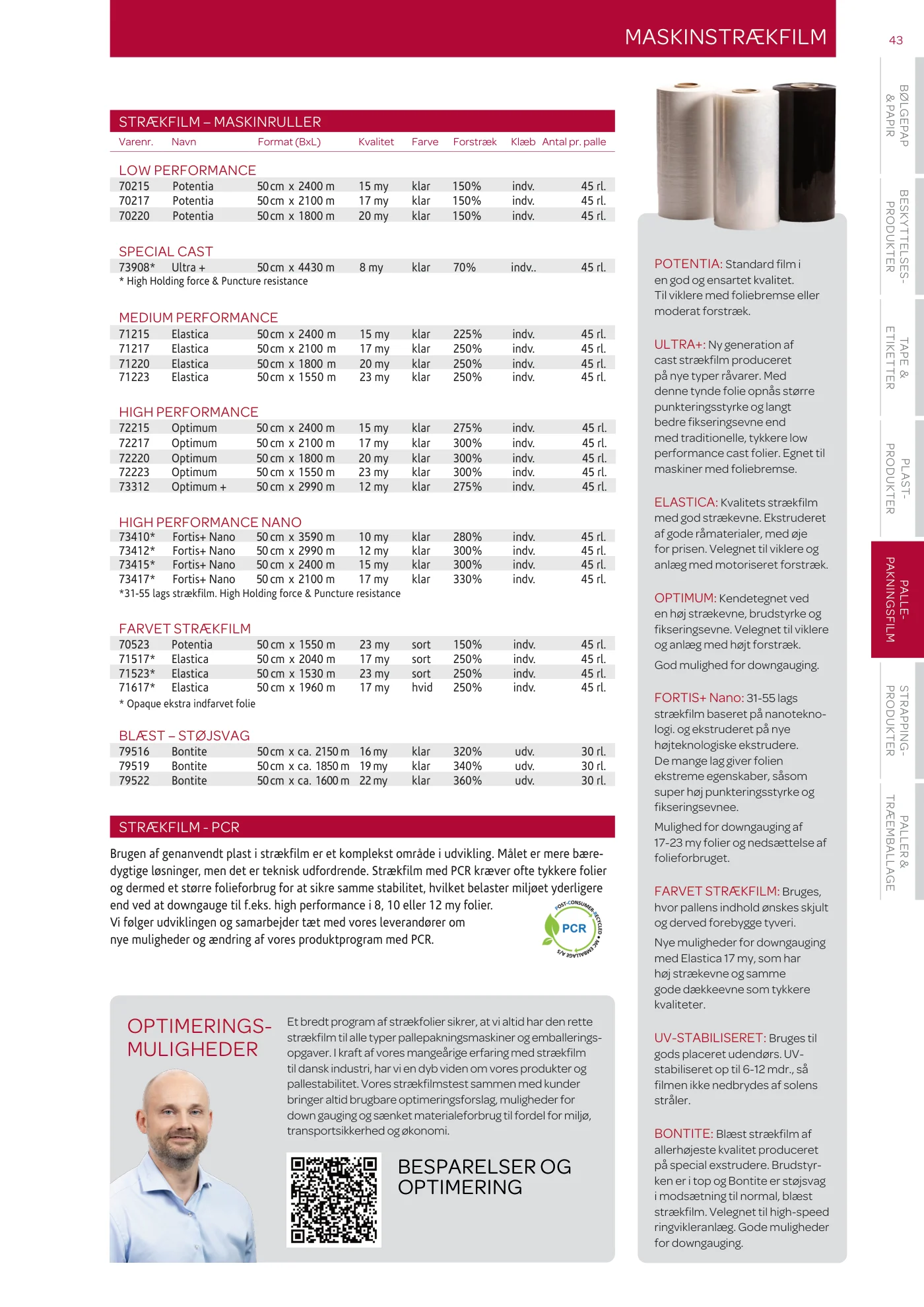 Side 43 af MC emballage A/S produktkatalog emballage & maskiner 2026
