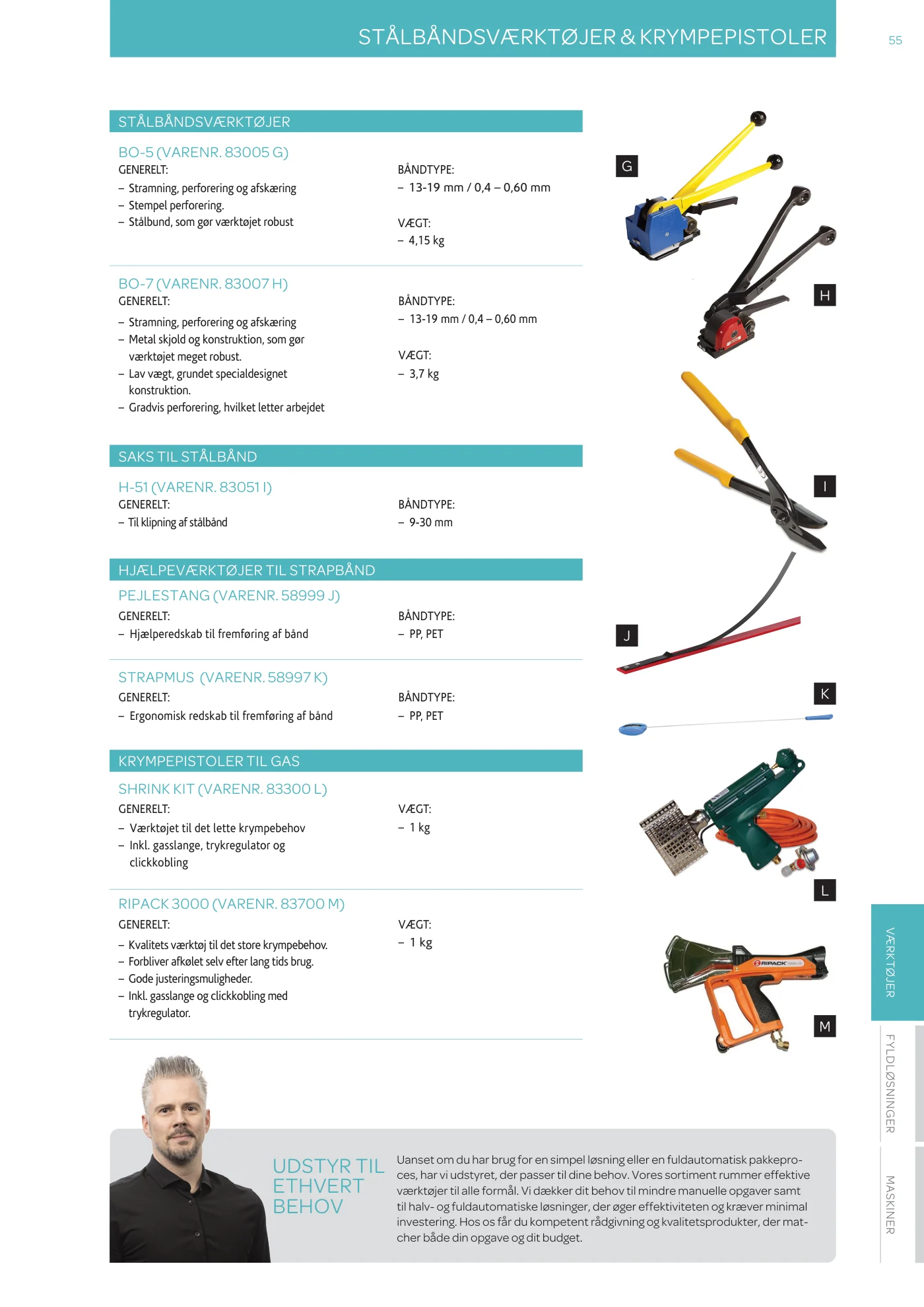 Side 55 af MC emballage A/S produktkatalog emballage & maskiner 2026