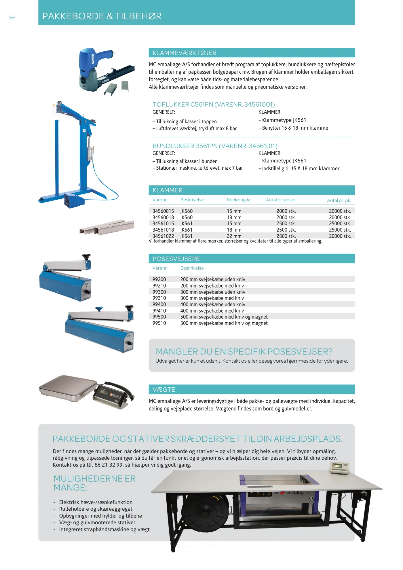 Side 56 af MC emballage A/S produktkatalog emballage & maskiner 2026