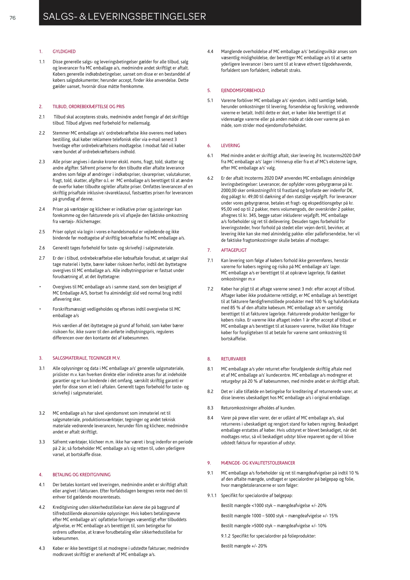 Side 76 af MC emballage A/S produktkatalog emballage & maskiner 2026