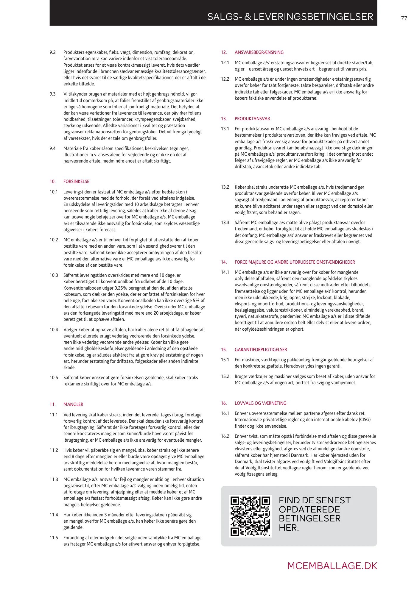 Side 77 af MC emballage A/S produktkatalog emballage & maskiner 2026