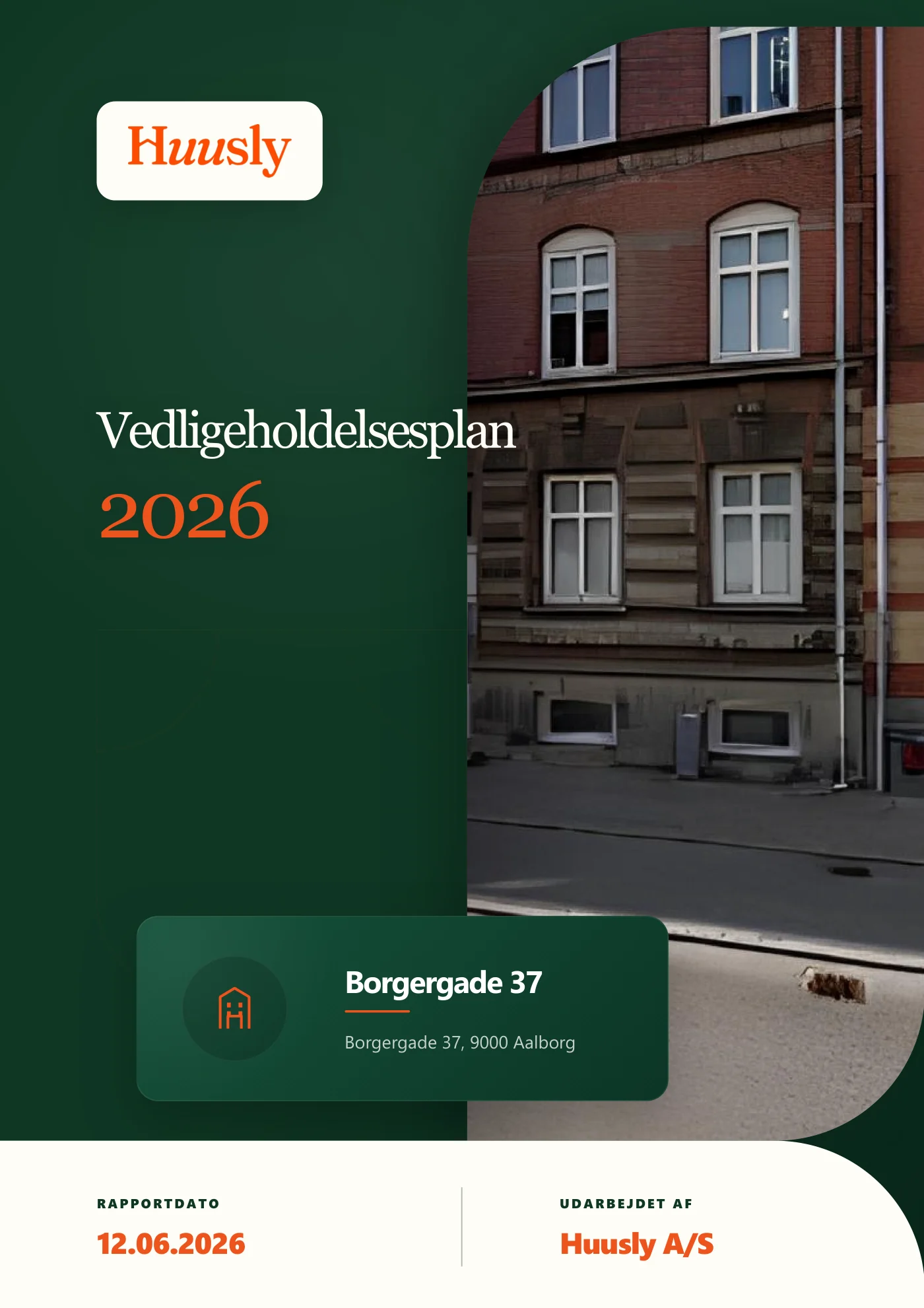 Side 1 af Vedligeholdelsesplan 2026 Borgergade 37