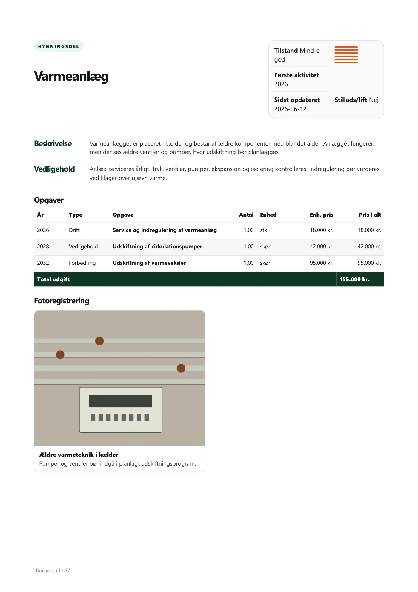 Side 23 af Vedligeholdelsesplan 2026 Borgergade 37